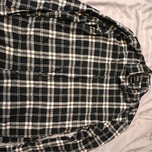 Black and White Plaid Men's Shirt